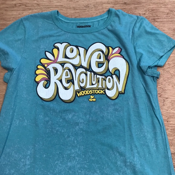 LOVE☄️SALE! WOODSTOCK REVOLUTION Green TShirt/L - Picture 2 of 7